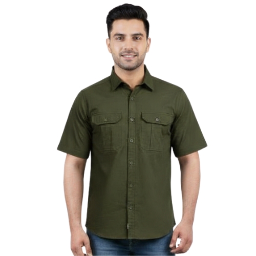 Breathable Hiking Half Sleeve Shirt - Dark Green