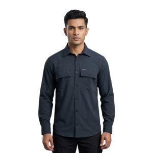 Men’s Breathable Hiking Shirt – Full Sleeve, Quick-Dry, Lightweight Outdoor Trekking Shirt (Teal Green)